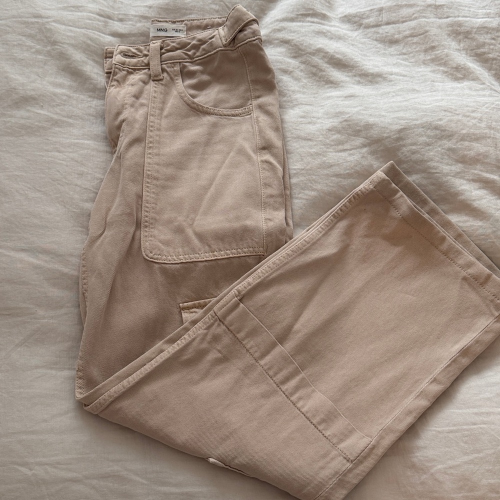 NWOT Mango Tan Cargo Jeans Size 2